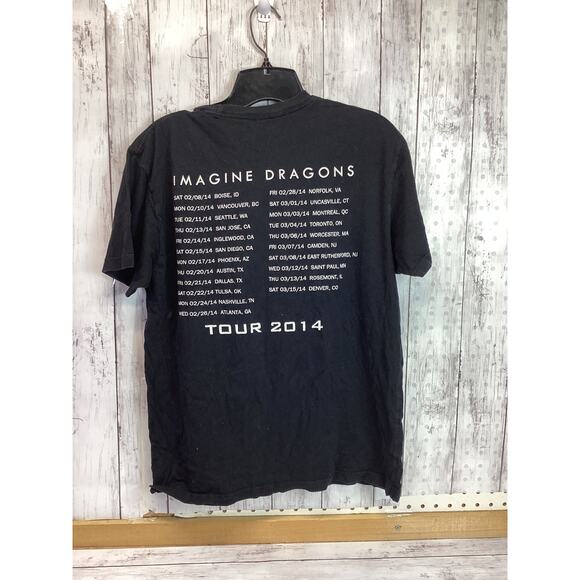 2014 IMAGINE DRAGONS Concert Tour (SM) T-Shirt SPACE ASTRONAUT Black M - Picture 2 of 2